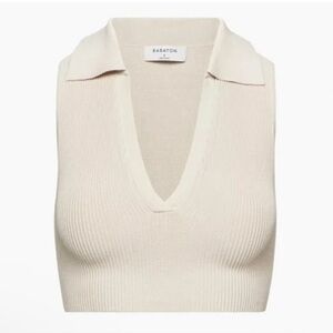 Babaton Cream Sleeveless Knit Top